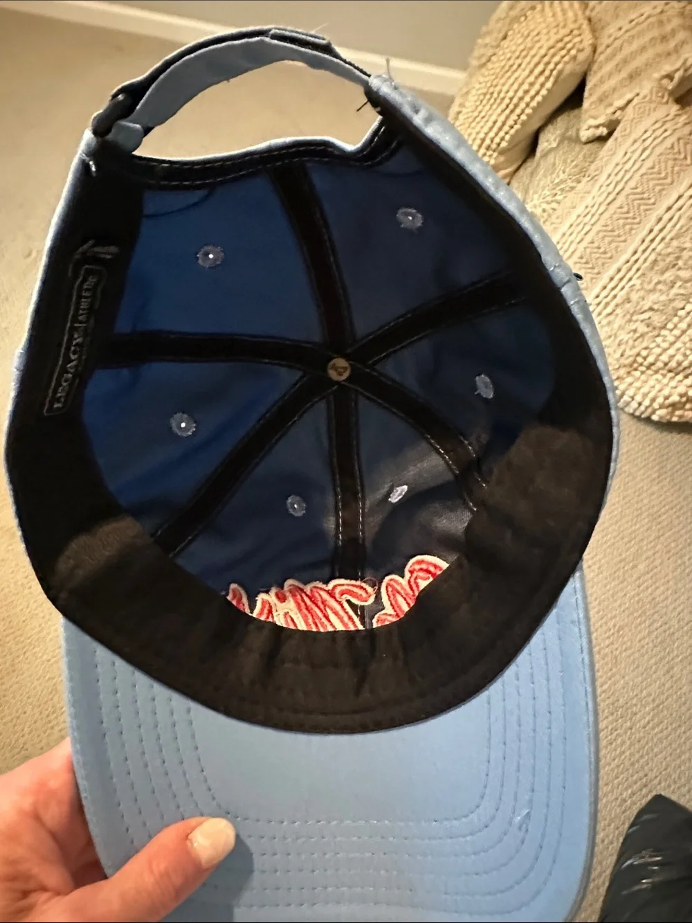 Legacy Ole Miss Light Blue Hat with Red Script - Picture 4 of 4